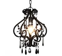 Lampadario con perle nero rotondo e14