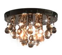 vidaXL Lampadario con Perle Fumé Tondo Nero G9