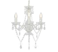 vidaXL Lampadario con Perline Bianco Tondo 3 E14