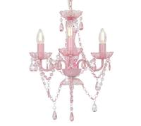 vidaXL Lampadario con Perline Rosa Tondo 3 E14