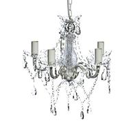 vidaXL Lampadario con 5 Lampadine Trasparente