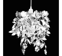 vidaXL Lampadario da Soffitto Foglie e Paillette 21,5 x 30 cm Argento