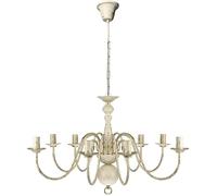 vidaXL Lampadario Stile Antico Metallo Bianco lampadine 8 x E14