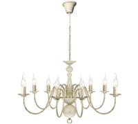 vidaXL Lampadario Stile Antico Metallo Bianco 8 Lampadine E14