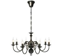 vidaXL Lampadario Anticato in Metallo Nero 8 Lampadine E14 Lampada da Soffitto