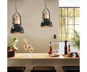 vidaXL Lampade da Soffitto 2 pz Nero Tondo E27