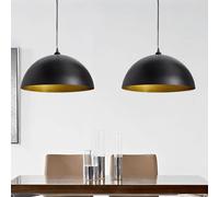 vidaXL 2x Lampada da Soffitto Regolabile Semisfera in Metallo Nero Lampadario