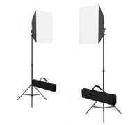 vidaXL Lampade da Studio Professionali 40x60 cm in Acciaio Nero Confezione da 2 Unità