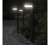 vidaXL Lampade da Terra per Esterni 3pz Nere 80cm Alluminio Pressofuso
