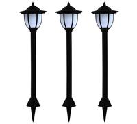 vidaXL Lampade Solari da Esterni 3pz a LED Nero