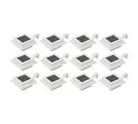 vidaXL Lampade Solari da Esterno 12 pz LED Quadrate 12 cm Bianche