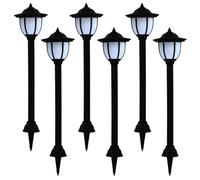 vidaXL Lampade Solari da Esterno 6 pz LED Nere