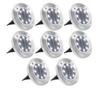 vidaXL Lampade Solari da Terra 8 pz Luci a LED Bianche