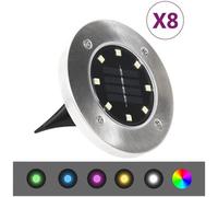 VIDAXL - Lampade Solari da Terra 8 pz Luci a LED Colori RGB