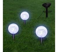 vidaXL Lampioncini Solari a LED 3 pz con Picchetti e Pannelli Solari