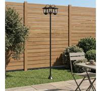 vidaXL Lampione a 3 teste Nero 16 x 16 x 187 cm Alluminio e ABS