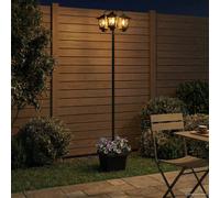 vidaXL Lampione a 3 teste Nero 32 x 32 x 188 cm Alluminio e ABS