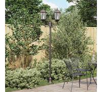 vidaXL Lampione da giardino , 2 lampade E27, bronzo, 220 cm, alluminio.