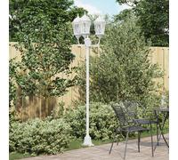 vidaXL Lampione da Giardino 3 lampade E27 Bianco 220 cm Alluminio