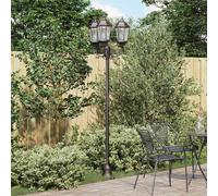 vidaXL Lampione da Giardino con 3 Lampadine E27 in Bronzo, Altezza 220 cm in Alluminio