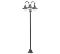 vidaXL Lampione da Giardino E27 Alluminio 3 Lampade Bronzo Luce da Esterno