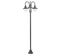 vidaXL Lampione da Giardino E27 Alluminio 3 Lampade Bronzo Luce da Esterno