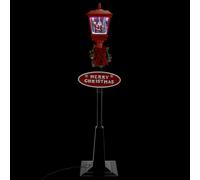 vidaXL Lampione di Natale con Babbo Natale a LED con Pompa e Ghirlanda Eco Leggero Robusto Luce Illuminazione Interni Esterni 180 cm in ABS