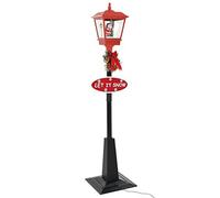 vidaXL Lampione di Natale con Babbo Natale a LED con Pompa e Ghirlanda Eco Leggero Robusto Luce Illuminazione Interni Esterni 180 cm in ABS