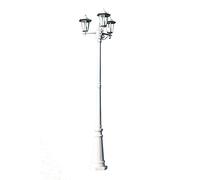 vidaXL Lampione da Giardino a 3 Bracci 215 cm in Alluminio Bianco