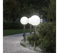 vidaXL Lampioni a colonnina con presa elettrica 3 pz 80 cm IP44