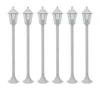 vidaXL Lampioni da Giardino 6 pz E27 110 cm in Alluminio Bianco