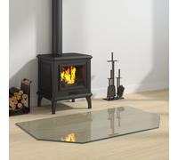 vidaXL Lastra in Vetro per Caminetto Esagonale 100x60 cm