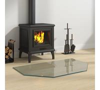 vidaXL Lastra in Vetro per Caminetto Esagonale 80x50 cm