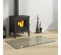 vidaXL Lastra in Vetro per Caminetto Rettangolare 80x50 cm