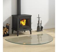 vidaXL Lastra in Vetro per Caminetto Semicircolare 1000x600 mm