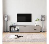 vidaXL Lautsprecher-Ständer 2 Stk. Schwarz & Silbern Hartglas 3 Säulen