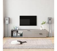 vidaXL Pedane Casse 2pz Argento Vetro Temperato Design a 3 Pilastri