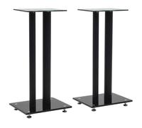 vidaXL Lautsprecherständer 2 Stk. Doppelsäulen-Design Hartglas Schwarz