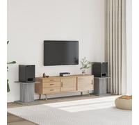 vidaXL Supporti Altoparlanti 2 pz Grigio Sonoma 30x30x40cm Multistrato, stand per altoparlanti, supporto per altoparlanti da tavolo, supporto per altoparlanti surround
