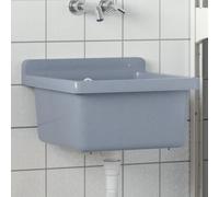 vidaXL Lavabo a Parete Grigio 40x40x24 cm in Resina
