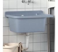 vidaXL Lavabo a Parete Grigio 60x40x28 cm in Resina