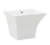 vidaXL Lavabo a Parete in Ceramica Bianco Lavandino Muro Bagno Lavabo Sanitari
