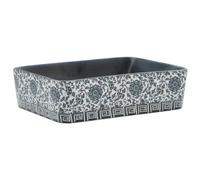 vidaXL Lavabo Appoggio Nero e Blu Rettangolare 46x35,5x13 cm Ceramica