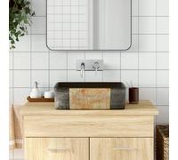 vidaXL Lavabo Appoggio Nero Marrone Rettangolare 46x35,5x13cm Ceramica