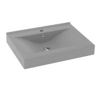 VIDAXL - Lavabo con Foro Rubinetto Grigio Chiaro Opaco 60x46 cm Ceramica