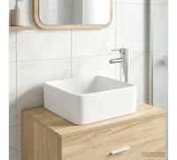 vidaXL Lavabo con rubinetto e scarico Cromato 36,5 x 36,5 x 13 cm
