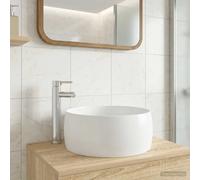 vidaXL Lavabo con rubinetto e scarico Cromato 38,5 x 38,5 x 16 cm