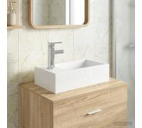 vidaXL Lavabo con rubinetto e scarico Cromato 45,5 x 25,5 x 13 cm