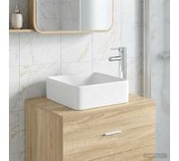 vidaXL Lavabo con rubinetto e scarico Cromato 49 x 37 x 14 cm Ceramica