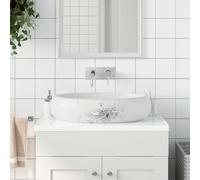 vidaXL Lavabo da Appoggio Bianco Ovale 59x40x15 cm Ceramica